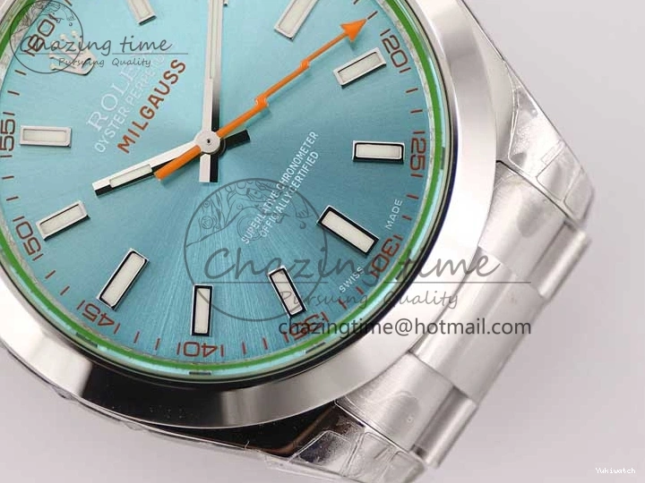 Milgauss 904L Bracelet Best Blue TWF SH3131 ICE Dial 1:1 on SS GV 116400 Edition 1231